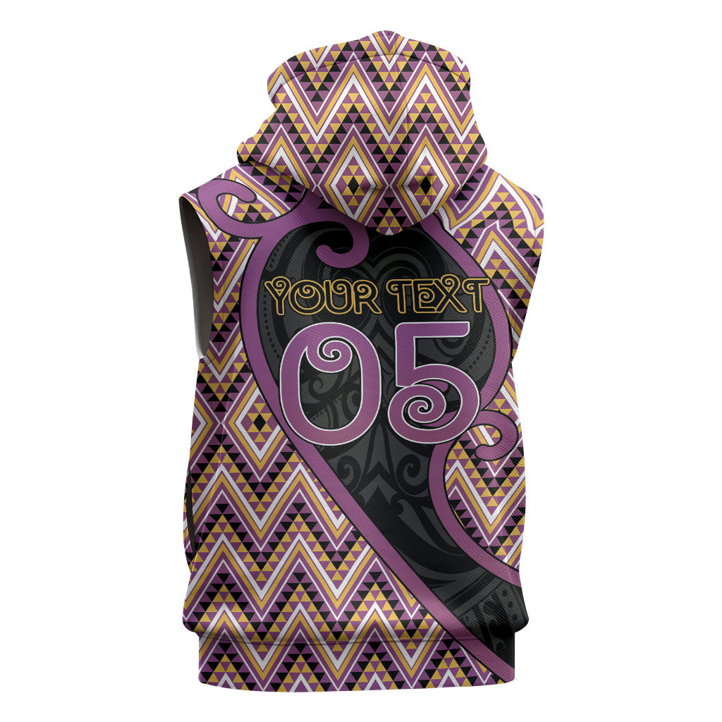Custom Aotearoa Atua Rongomatane Sleeveless Zip Hoodie God Of Cultivated Foods Koru Patterns