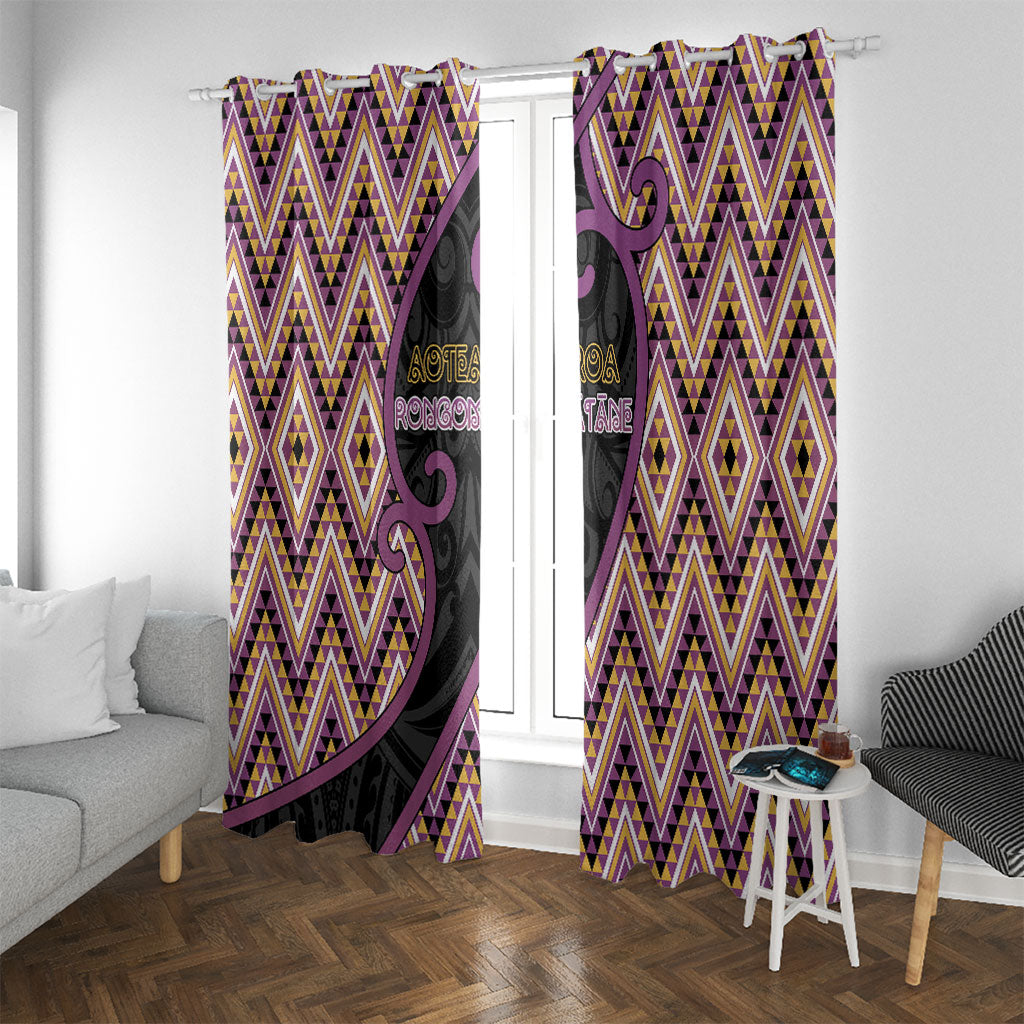Aotearoa Atua Rongomatane Window Curtain God Of Cultivated Foods Koru Patterns
