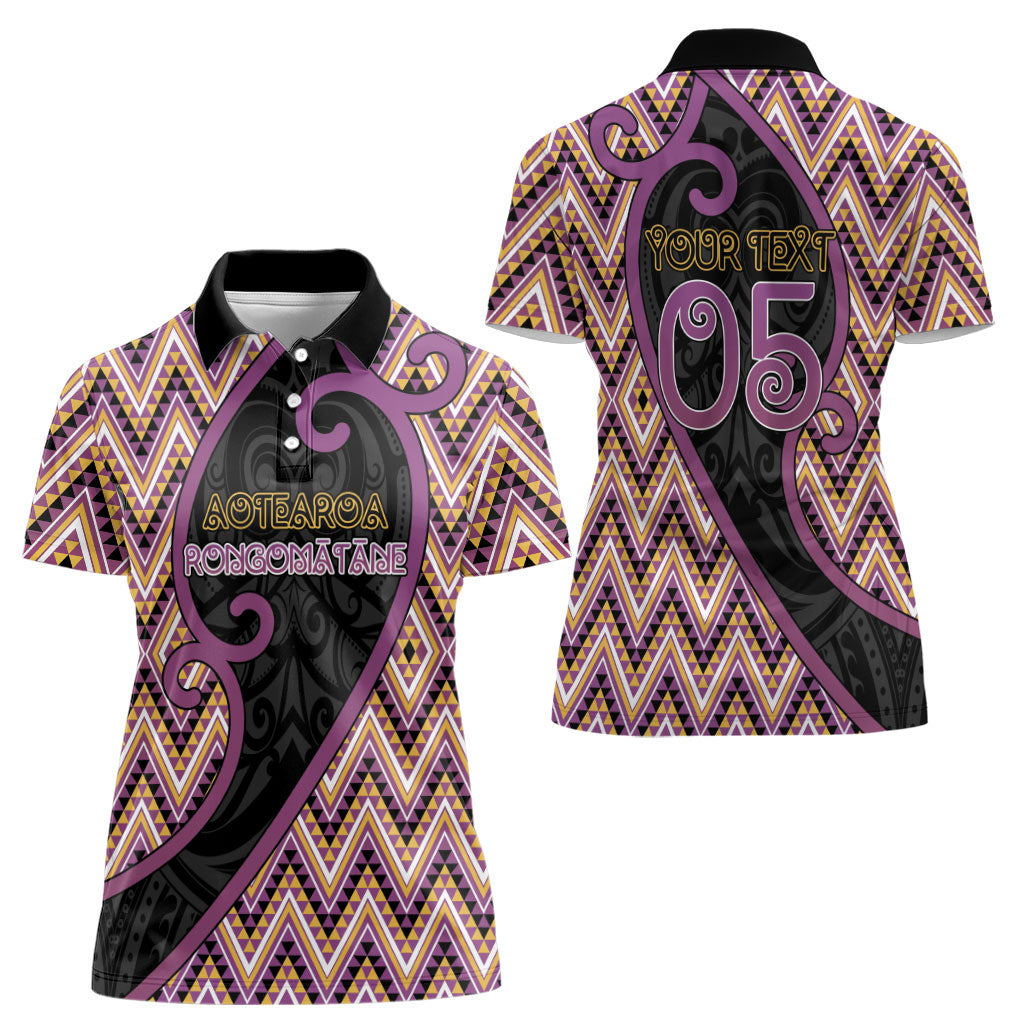 Custom Aotearoa Atua Rongomatane Women Polo Shirt God Of Cultivated Foods Koru Patterns
