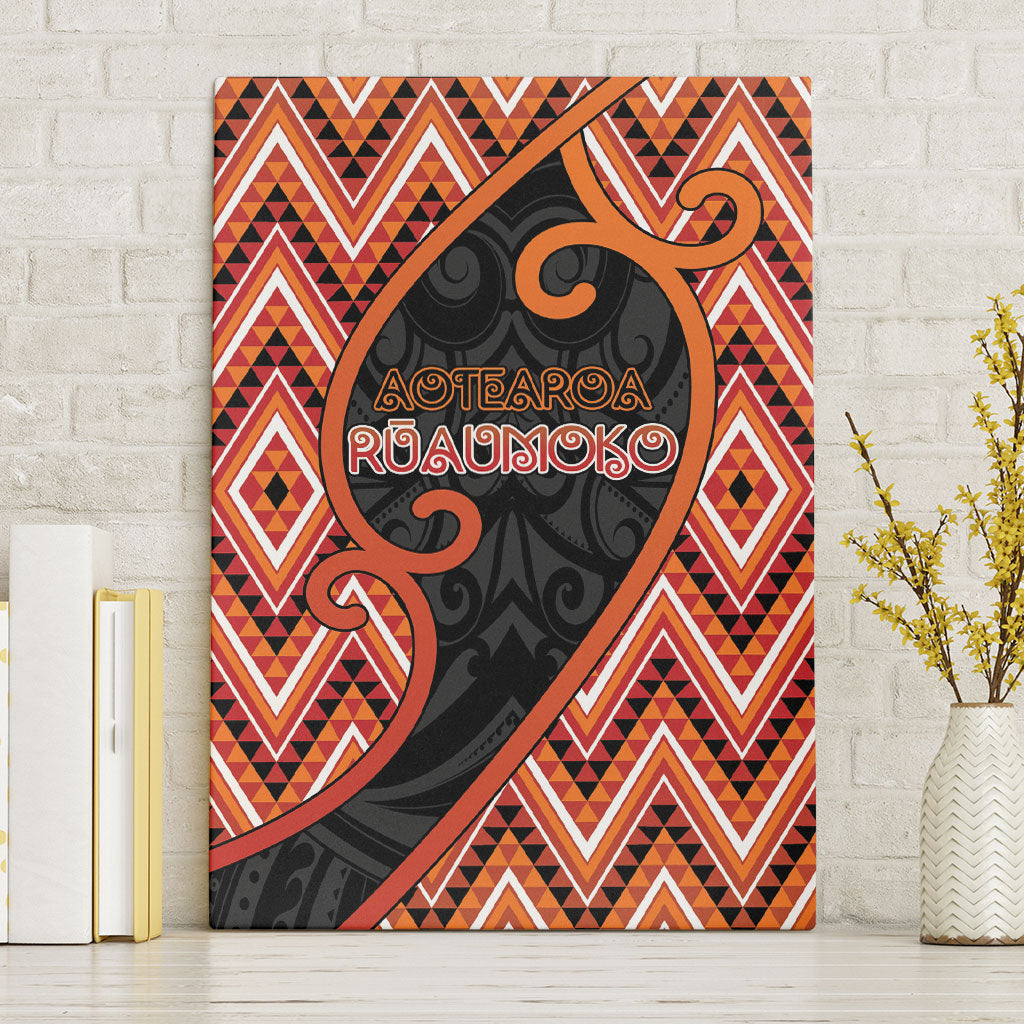 Aotearoa Atua Ruaumoko Canvas Wall Art God Of Volcanoes Koru Patterns