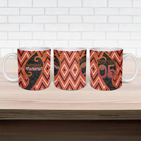 Custom Aotearoa Atua Ruaumoko Ceramic Mug God Of Volcanoes Koru Patterns
