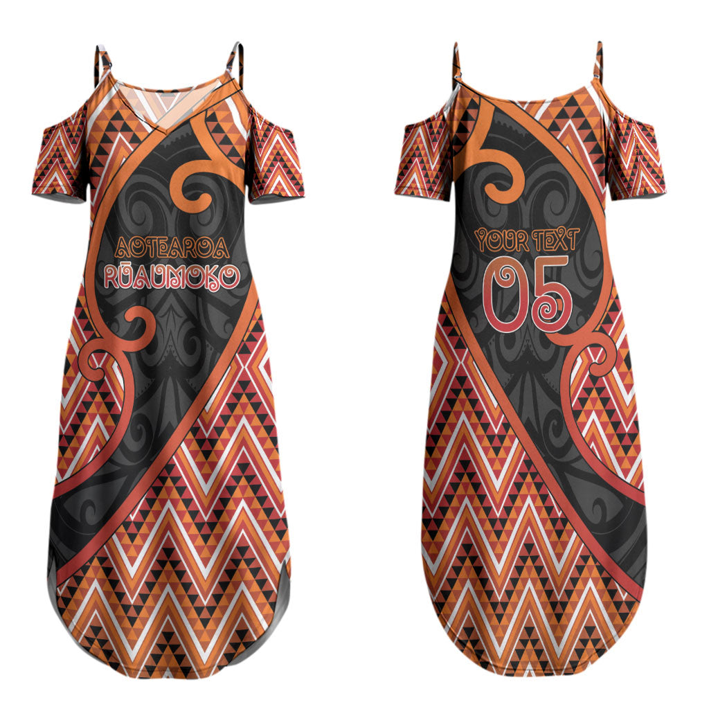 Custom Aotearoa Atua Ruaumoko Family Matching Summer Maxi Dress and Hawaiian Shirt God Of Volcanoes Koru Patterns