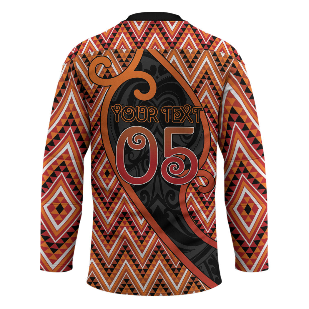 Custom Aotearoa Atua Ruaumoko Hockey Jersey God Of Volcanoes Koru Patterns
