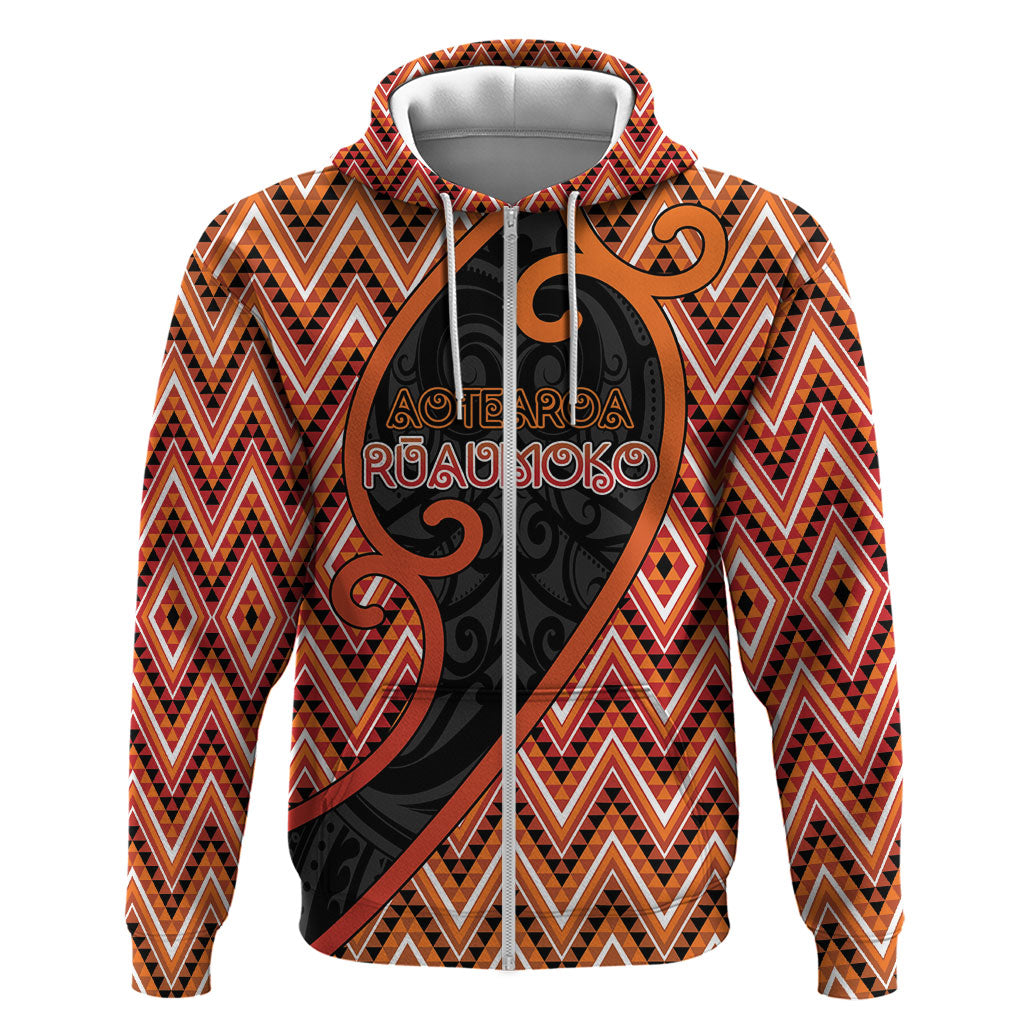 Custom Aotearoa Atua Ruaumoko Hoodie God Of Volcanoes Koru Patterns