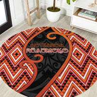 Aotearoa Atua Ruaumoko Round Carpet God Of Volcanoes Koru Patterns