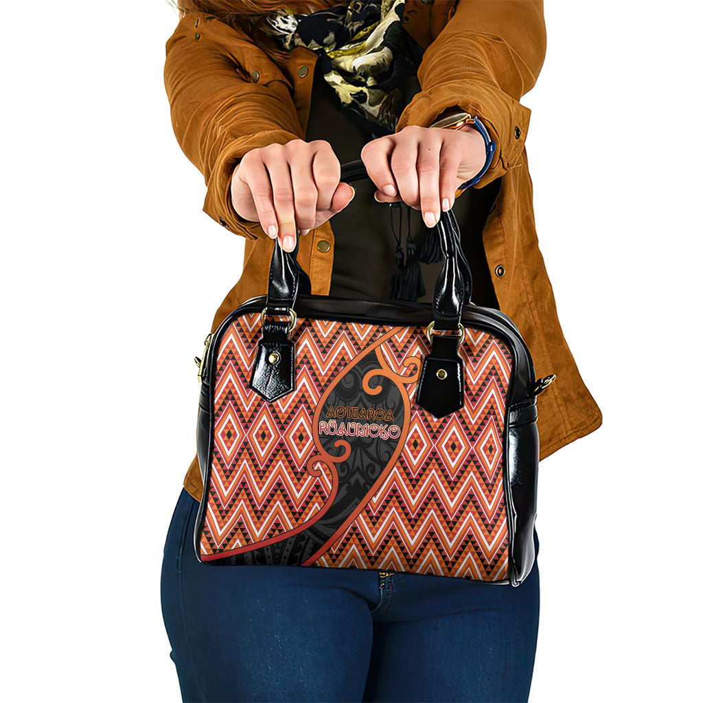 Aotearoa Atua Ruaumoko Shoulder Handbag God Of Volcanoes Koru Patterns