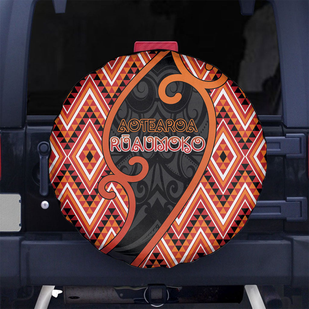 Aotearoa Atua Ruaumoko Spare Tire Cover God Of Volcanoes Koru Patterns
