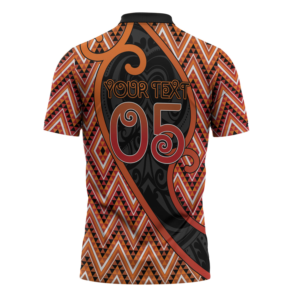 Custom Aotearoa Atua Ruaumoko Zipper Polo Shirt God Of Volcanoes Koru Patterns