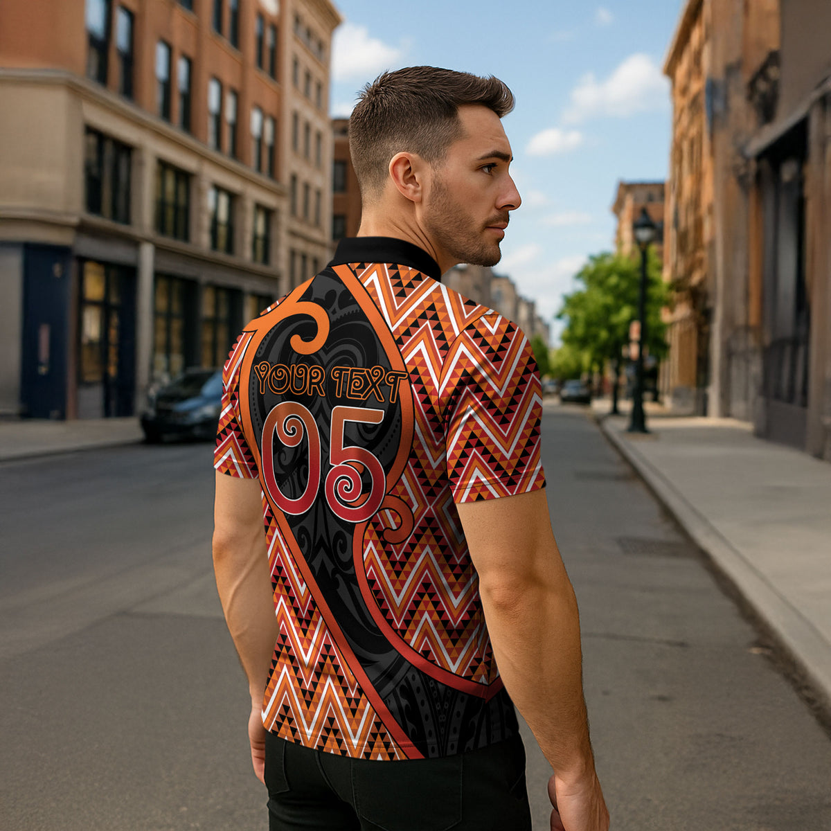 Custom Aotearoa Atua Ruaumoko Zipper Polo Shirt God Of Volcanoes Koru Patterns