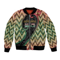 Custom Aotearoa Atua Maui Bomber Jacket Demigod Hero And Trickster Koru Patterns