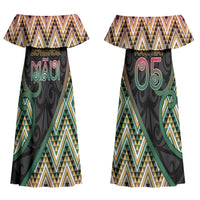 Custom Aotearoa Atua Maui Couples Matching Off Shoulder Maxi Dress and Hawaiian Shirt Demigod Hero And Trickster Koru Patterns