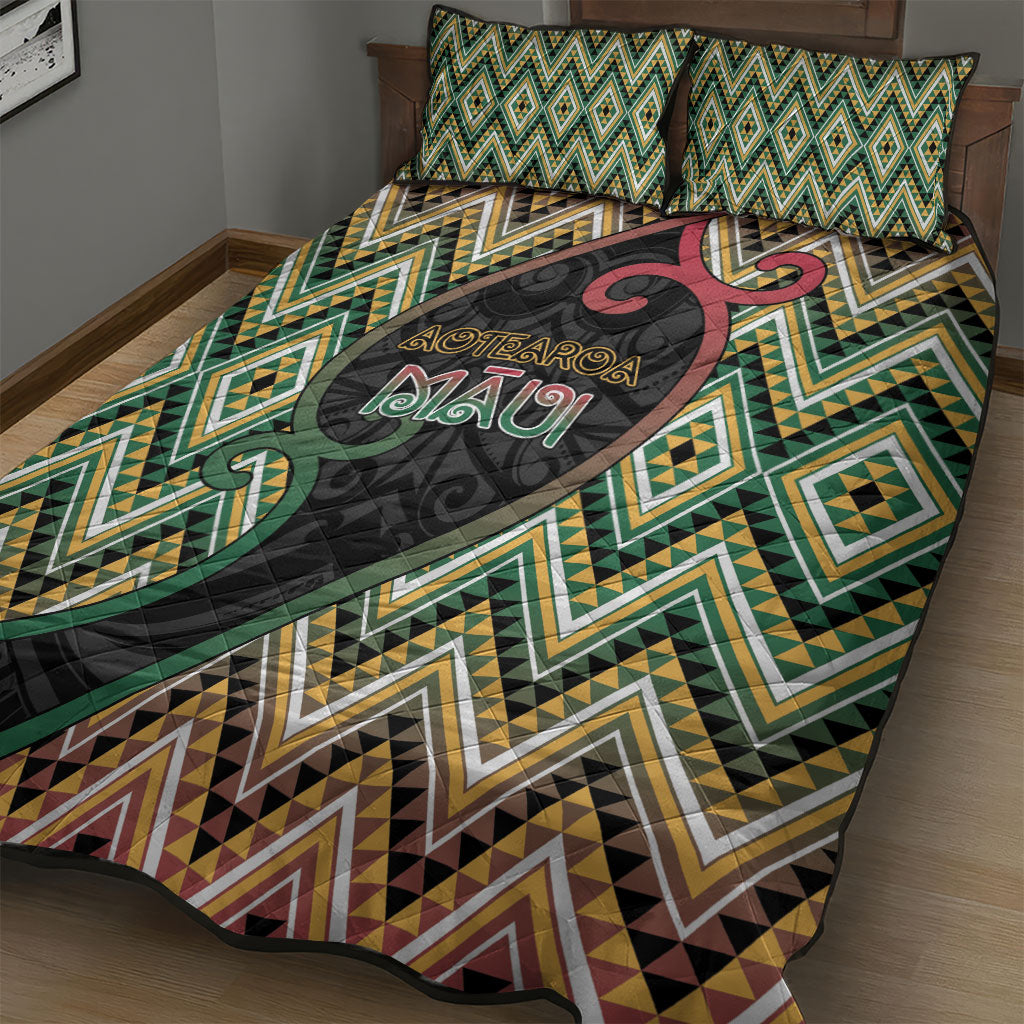 Aotearoa Atua Maui Quilt Bed Set Demigod Hero And Trickster Koru Patterns