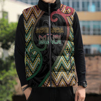 Custom Aotearoa Atua Maui Sleeveless Puffer Jacket Demigod Hero And Trickster Koru Patterns