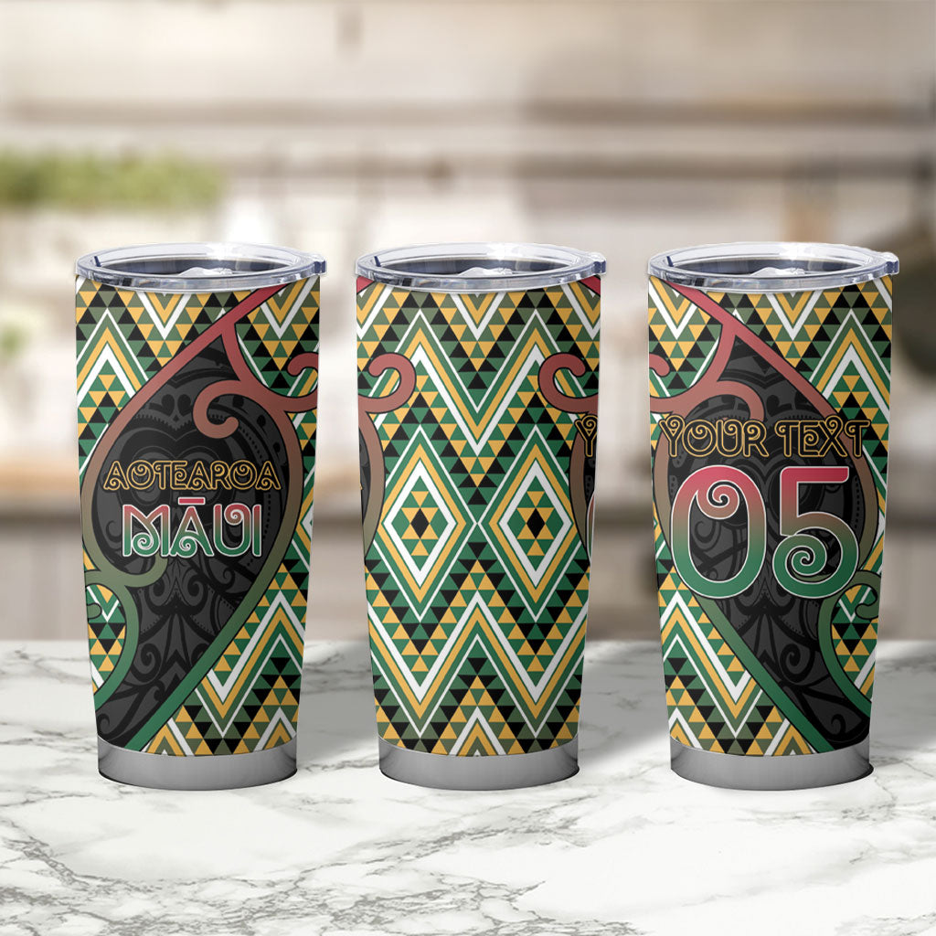 Custom Aotearoa Atua Maui Tumbler Cup Demigod Hero And Trickster Koru Patterns