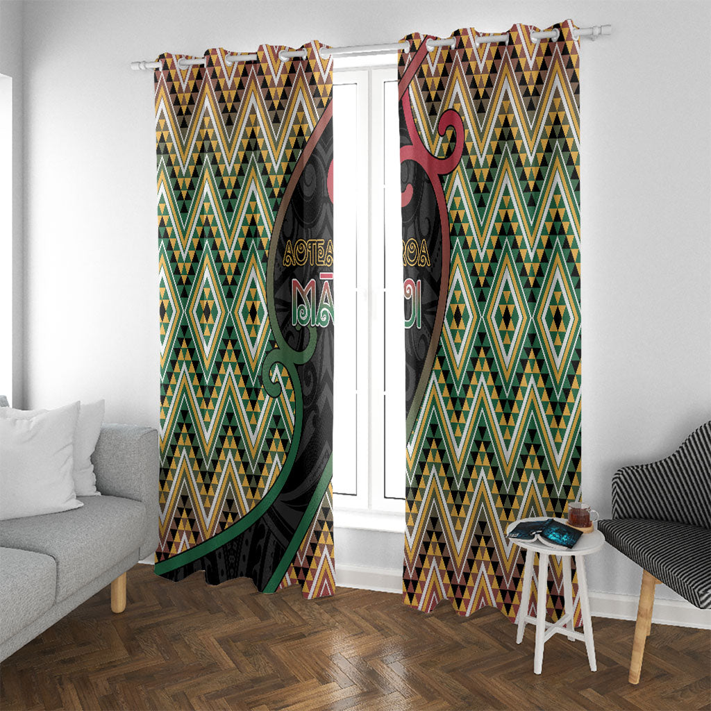 Aotearoa Atua Maui Window Curtain Demigod Hero And Trickster Koru Patterns