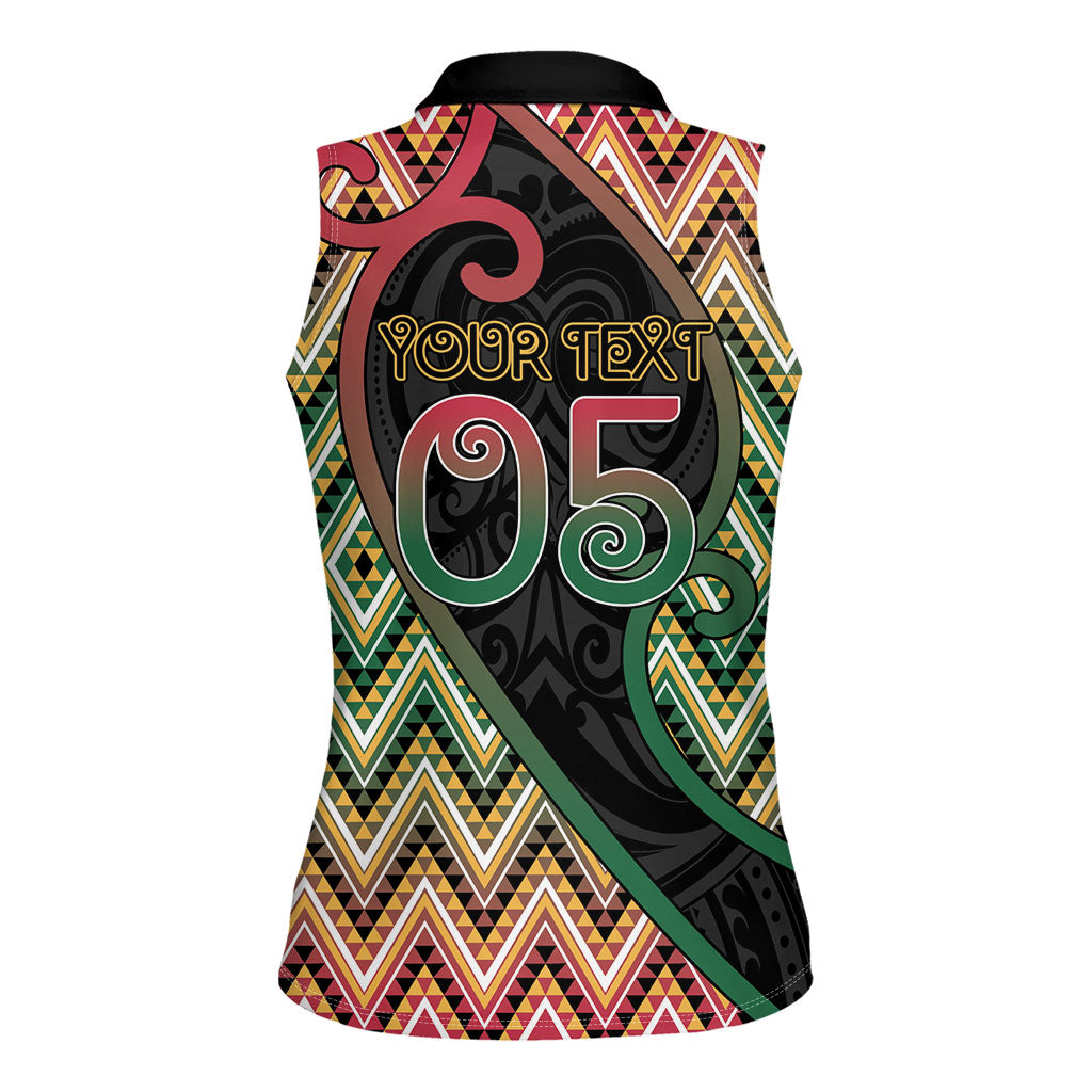 Custom Aotearoa Atua Maui Women Sleeveless Polo Shirt Demigod Hero And Trickster Koru Patterns