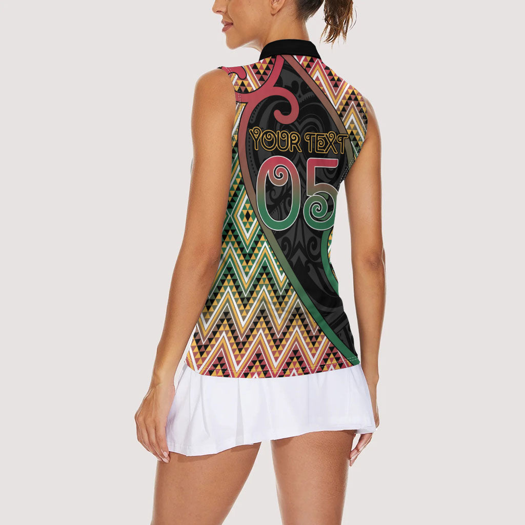 Custom Aotearoa Atua Maui Women Sleeveless Polo Shirt Demigod Hero And Trickster Koru Patterns