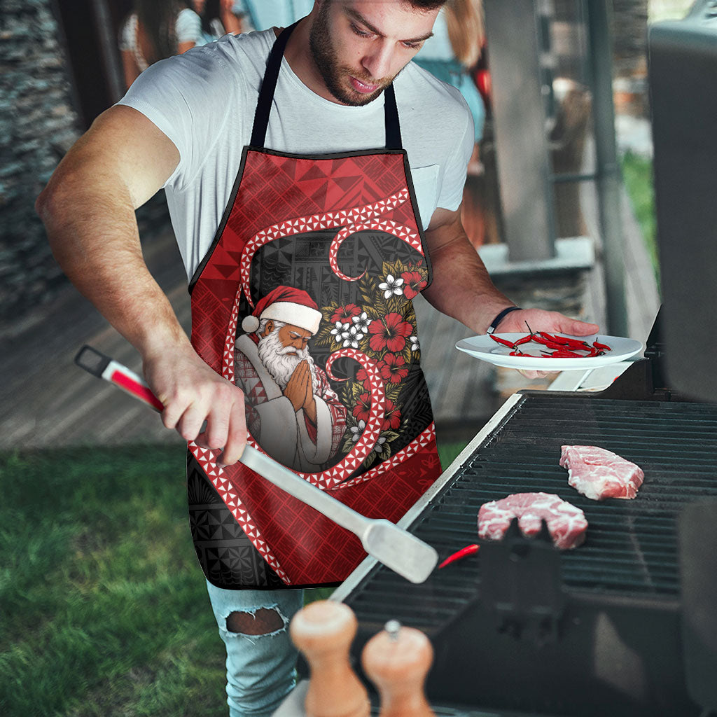 Tonga Kilisimasi Fiefia Apron Praying Santa Hibiscus Cross DT05 - Polynesian Pride
