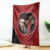 Tonga Kilisimasi Fiefia Blanket Praying Santa Hibiscus Cross DT05 - Polynesian Pride