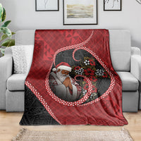 Tonga Kilisimasi Fiefia Blanket Praying Santa Hibiscus Cross DT05 - Polynesian Pride