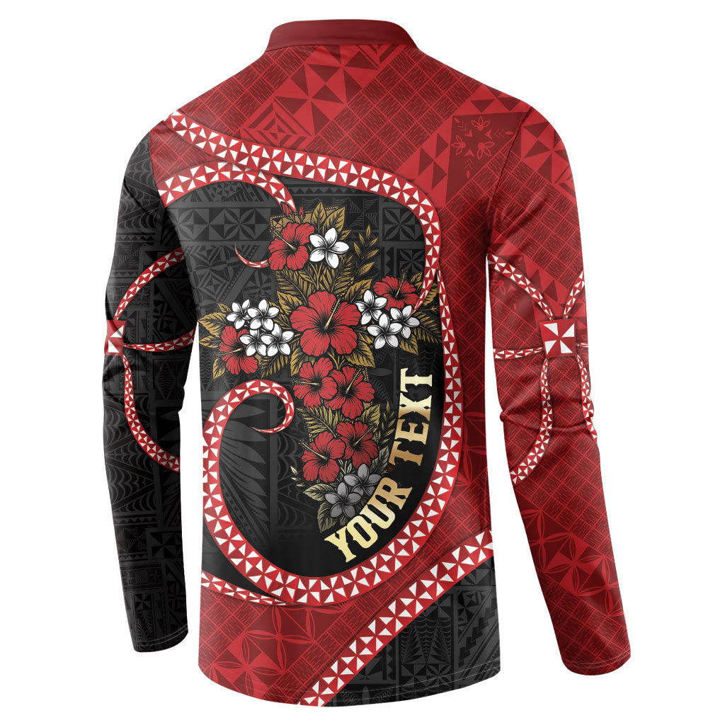 Personalised Tonga Kilisimasi Fiefia Button Sweatshirt Praying Santa Hibiscus Cross DT05 - Polynesian Pride