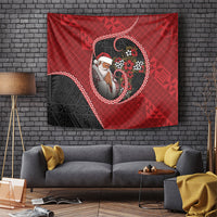 Tonga Kilisimasi Fiefia Tapestry Praying Santa Hibiscus Cross DT05 Red - Polynesian Pride