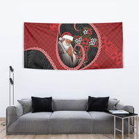 Tonga Kilisimasi Fiefia Tapestry Praying Santa Hibiscus Cross DT05 - Polynesian Pride