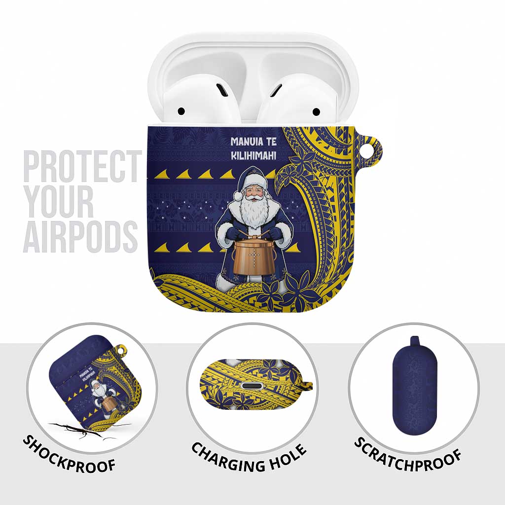 Tokelau Christmas AirPods Case Santa With Tuluma Xmas Tribal Waves - Polynesian Pride