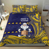 Tokelau Christmas Bedding Set Santa With Tuluma Xmas Tribal Waves - Polynesian Pride