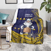Tokelau Christmas Blanket Santa With Tuluma Xmas Tribal Waves - Polynesian Pride