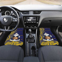 Tokelau Christmas Car Mats Santa With Tuluma Xmas Tribal Waves - Polynesian Pride
