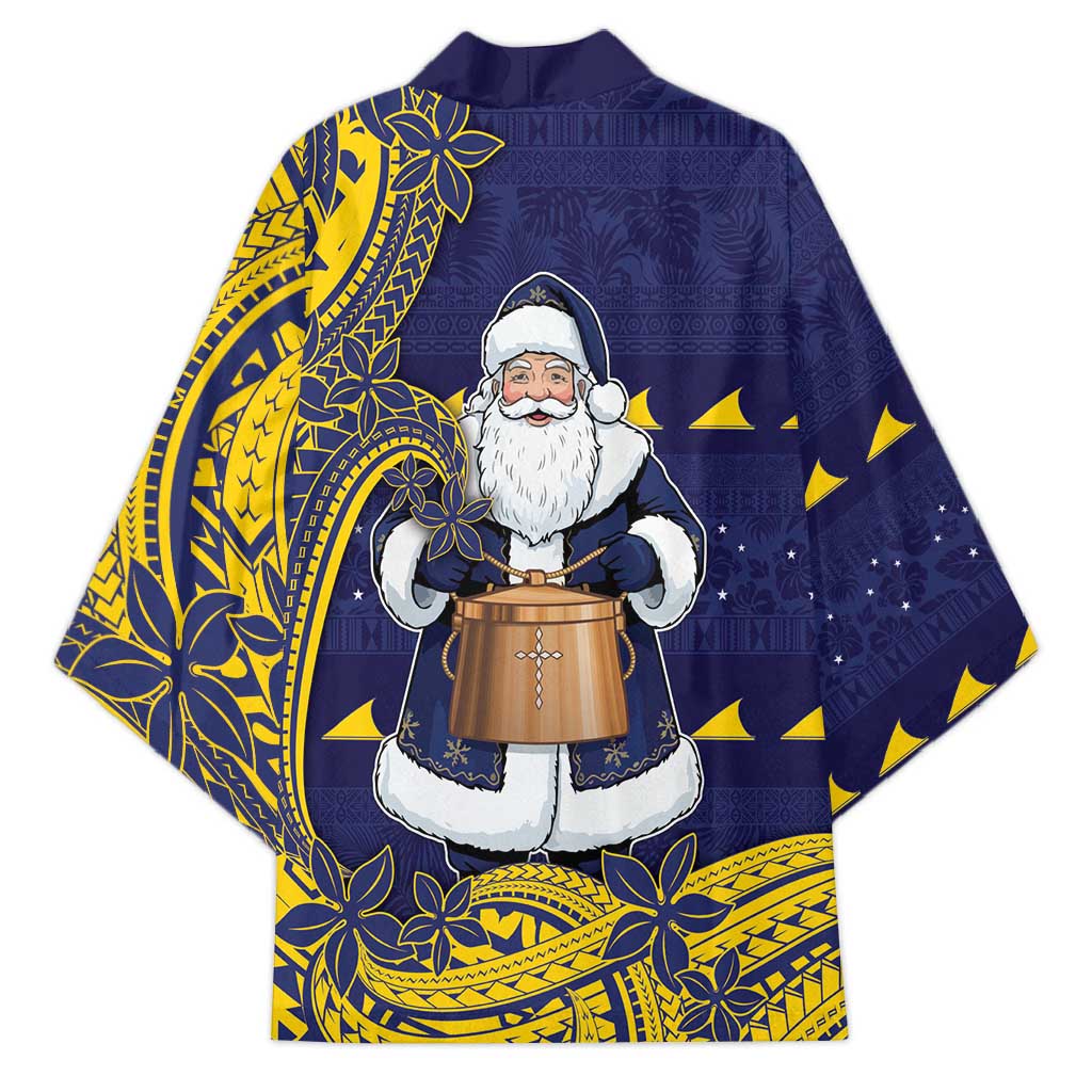Tokelau Christmas Kimono Santa With Tuluma Xmas Tribal Waves - Polynesian Pride