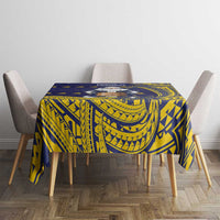 Tokelau Christmas Tablecloth Santa With Tuluma Xmas Tribal Waves - Polynesian Pride