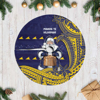 Tokelau Christmas Tree Skirt Santa With Tuluma Xmas Tribal Waves - Polynesian Pride