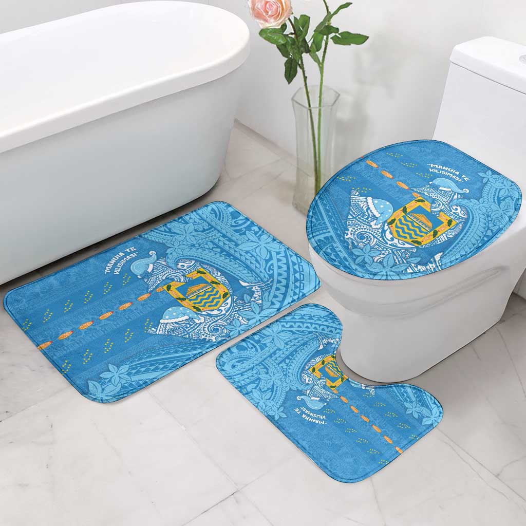 Tuvalu Christmas Bathroom Set Dolphins Santa Xmas Tribal Waves - Polynesian Pride