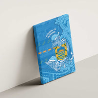 Tuvalu Christmas Canvas Wall Art Dolphins Santa Xmas Tribal Waves - Polynesian Pride