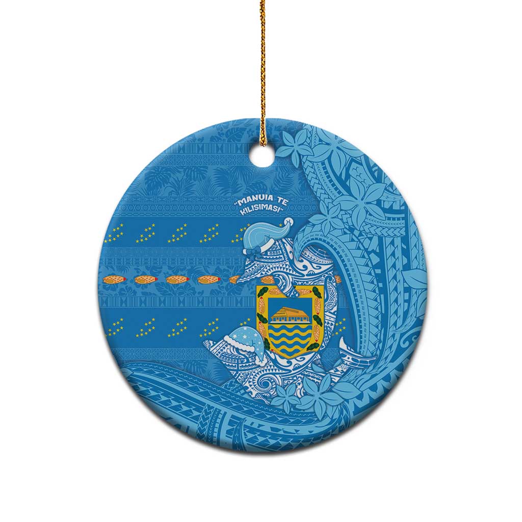 Tuvalu Christmas Ceramic Ornament Dolphins Santa Xmas Tribal Waves - Polynesian Pride