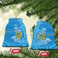 Tuvalu Christmas Ceramic Ornament Dolphins Santa Xmas Tribal Waves - Polynesian Pride