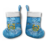 Tuvalu Christmas Stocking Dolphins Santa Xmas Tribal Waves - Polynesian Pride