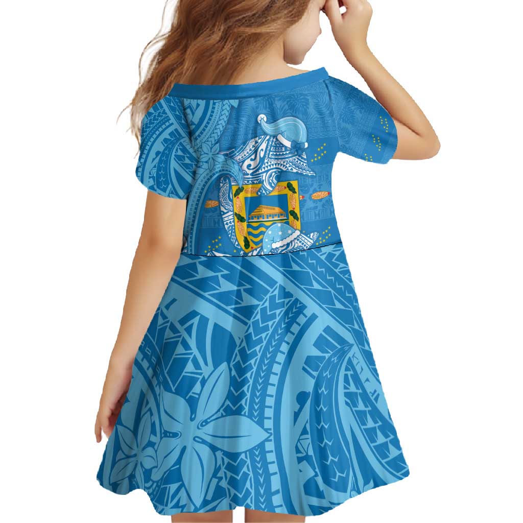 Tuvalu Christmas Family Matching Tank Maxi Dress and Hawaiian Shirt Dolphins Santa Xmas Tribal Waves - Polynesian Pride