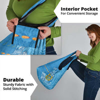 Tuvalu Christmas Grocery Bag Dolphins Santa Xmas Tribal Waves - Polynesian Pride