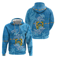 Tuvalu Christmas Hoodie Dolphins Santa Xmas Tribal Waves - Polynesian Pride