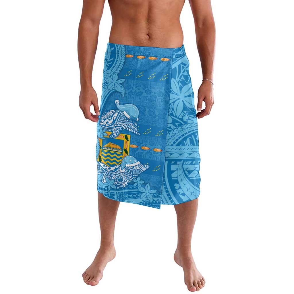 Tuvalu Christmas Lavalava Dolphins Santa Xmas Tribal Waves - Polynesian Pride