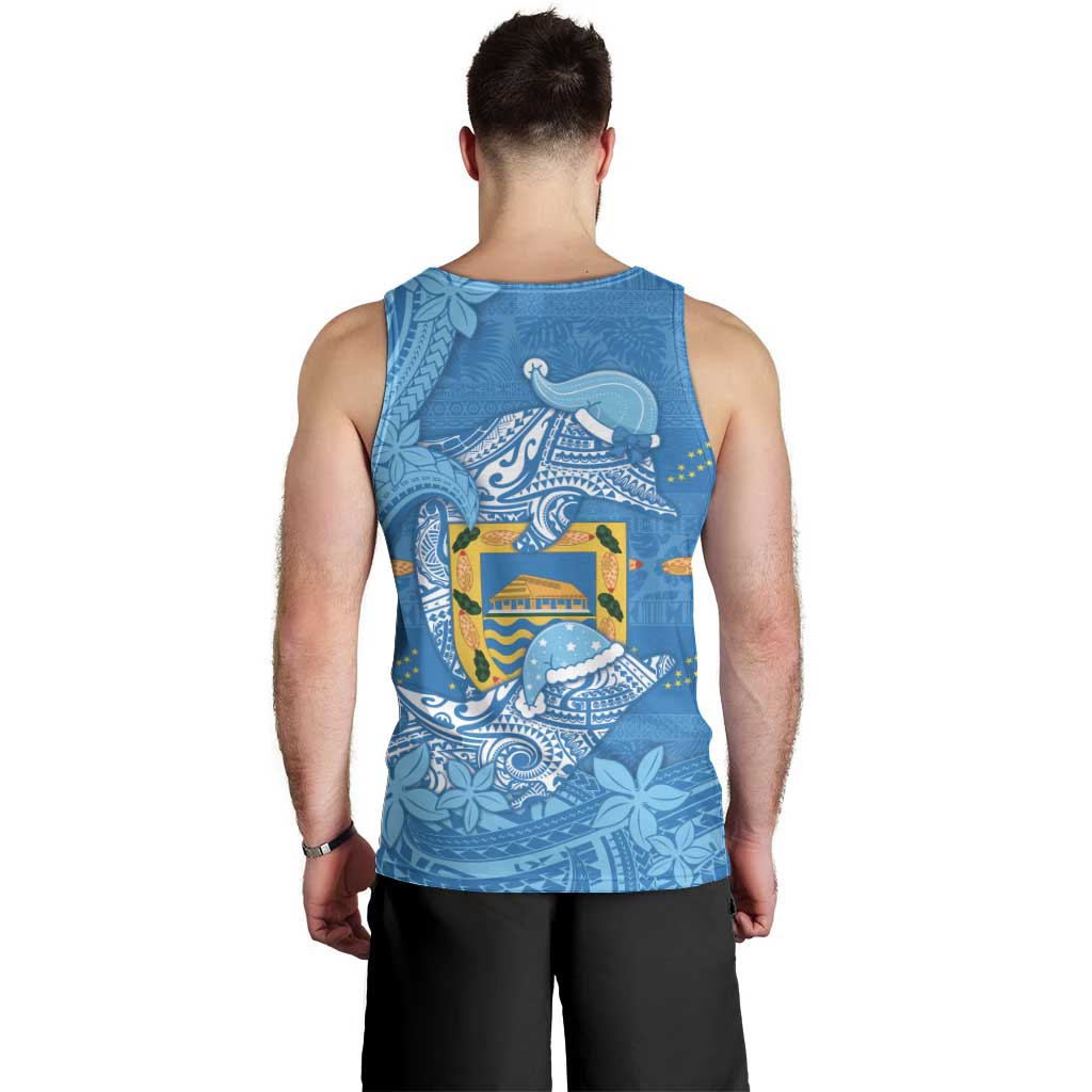 Tuvalu Christmas Men Tank Top Dolphins Santa Xmas Tribal Waves - Polynesian Pride