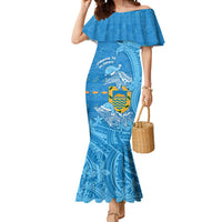 Tuvalu Christmas Mermaid Dress Dolphins Santa Xmas Tribal Waves - Polynesian Pride