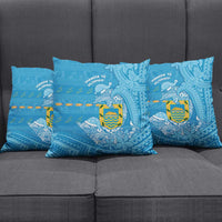 Tuvalu Christmas Pillow Cover Dolphins Santa Xmas Tribal Waves - Polynesian Pride