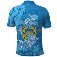 Tuvalu Christmas Polo Shirt Dolphins Santa Xmas Tribal Waves - Polynesian Pride