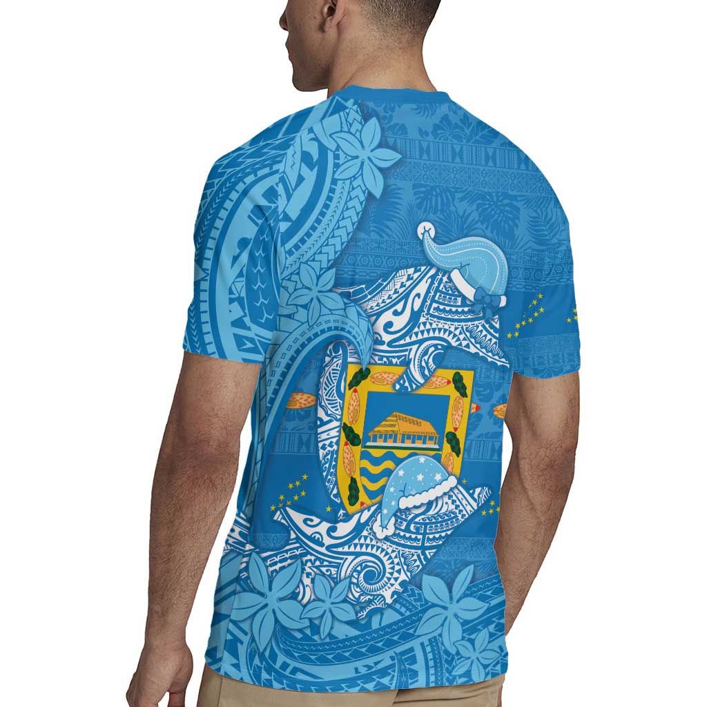 Tuvalu Christmas Rugby Jersey Dolphins Santa Xmas Tribal Waves - Polynesian Pride