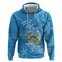 Tuvalu Christmas Zip Hoodie Dolphins Santa Xmas Tribal Waves - Polynesian Pride