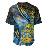 Personalised Tuvalu Baseball Jersey Dolphin On The Waves